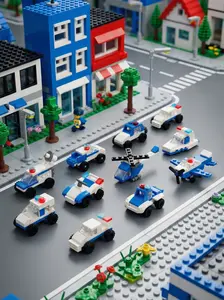 Police, Fire Truck & Construction Blocks – STEM Gift for Kids