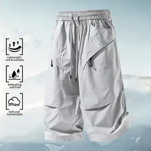 Men’s fashionable casual 7/8 pants with a drawstring waist and multiple pockets, made from comfortable, breathable, moisture-wicking fabric—perfect for summer outfits, everyday outings, travel, gym training, and outdoor activities.fathersdaygift