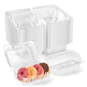 40Pcs Disposable Sturdy Plastic Hinged Food Containers with Clear Lids Clamshell Take Out Loaf Containers 7.2x4.7x3 Inches To Go Dessert Box Cake Slice Salad Pastry Sandwich Container - Home Improvement.