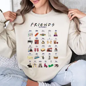 Friends Alphabet Shirt, Friends Series Tv Show T Shirt, Friends Tee, Vintage Movie Tshirt , Unisex Sweater Pullover Tee