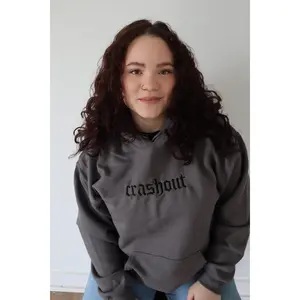 Embroidered  'crashout' Hoodie or Crew Neck, Long Sleeve, Classic fit, Unisex, Adult