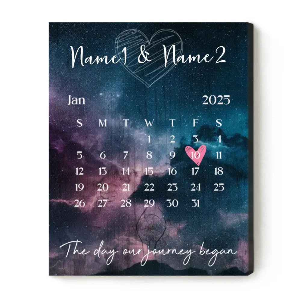 "Special Date Keepsake" Personalized Calendar Canvas -  Canvas Wall Art Canvas Decor Poster