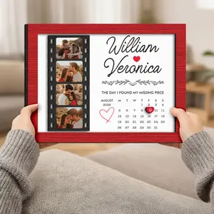 Personalized Couple Photo Frame, The Day I Found My Missing Piece, Photo Strip Wedding Anniversary Birthday Gift, Couple Gift, Picture Vintage Decor, Valentines Gift for bf,