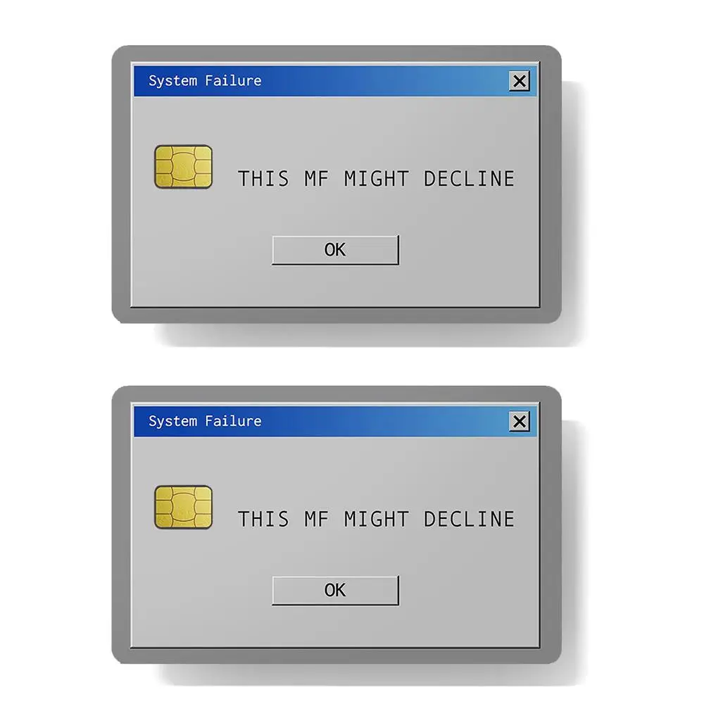 Computer Error Pop-up Card Sticker, 2 Counts Waterproof Credit Card Debit Card Bank Card Decorative Sticker, Office Stationery & Supplies for Outdoor