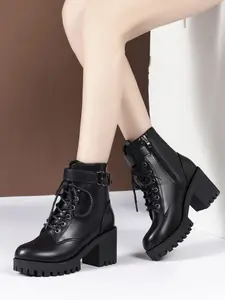 Women's Fashionable Solid Color Mid-calf Boots, Casual Round Toe Boots for Daily Wear, Trendy All-match Boots for Women & Girls