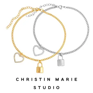 Heart on Lock Bracelet