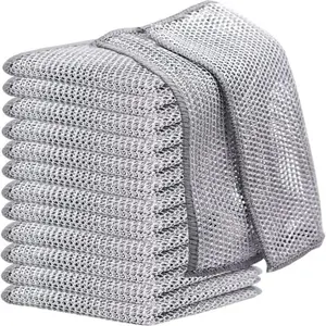 Dishwashing Cloth (12pcs),Multipurpose Wire Dishwashing Rags,Premium Scrubbing Wire Cleaning Cloths,Non-scratch Wire Dishcloth for Kitchen,Household Items