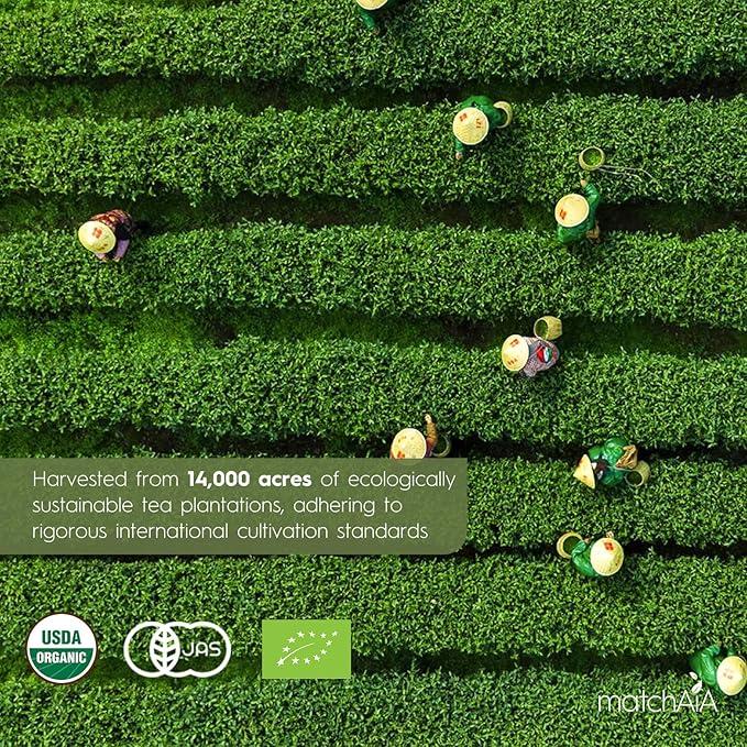 MatchAiA Premium Ceremonial Grade, USDA-Certified Organic Matcha, 100% Pure Green Tea Powder, First Spring Harvest, Sugar Free, Gluten Free