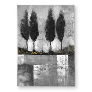 Begin Home Decor C1ROAR577H7YNO 5 x 7 ft. Grayscale Industrial Landscape Rug - Gray Office Outdoor Decor - Rectangle