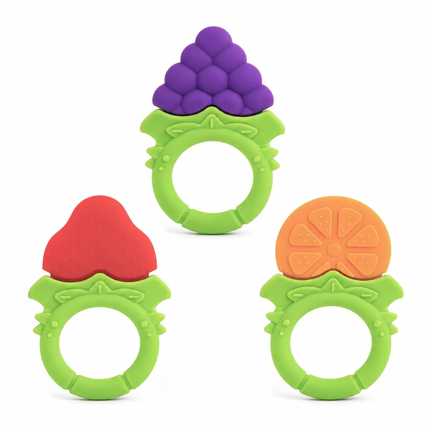 3 Pack Baby Teether,Silicone Fruit Teething Toys for 0-12 Months 3 Pack Baby Teether,Silicone Fruit Teething Toys for 0-12 Months