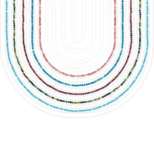 LustreStone |  3mm Boho Beaded Gemstone  Crystal Necklace, Vibrant Mix & Creativity Crystal Energy, Gift for Mom, Gift for her, Friendship Necklace, Autumn and Winnter Clothing Accessories