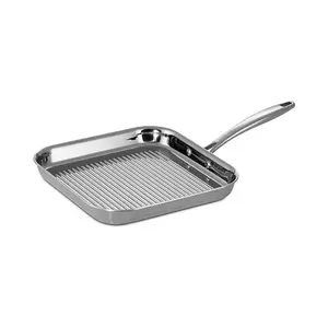 Tramontina Grill Pan Stainless Steel Tri-Ply Clad 11-Inch, 80116/072DS