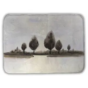 Begin Home Decor 5930-1724-LA101 17 x 24 in. Abstract Landscape Trees Bath Mat - Blue Home Decor