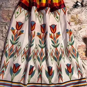 Ribbon skirt Cotton Casual