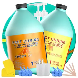 Epoxy  Kit - 2 Gallon  Cure Epoxy ,  Quick Dry a Epoxica Upgrade 4 Hours Unmould,Clear High Gloss Epoxy, Odorless Art  for Painting,Craft,Coasters, Coating,