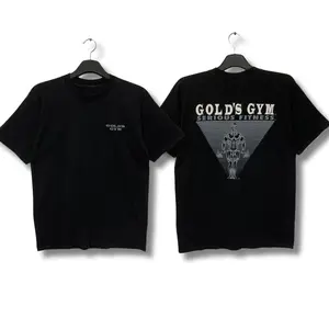 VINTAGE GOLD'S GYM Big Logo Men's Casual Crew Neck T Shirt, Graphic Tee, Cotton Shirts, Machine Washable
