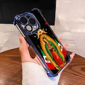 Our Lady of Guadalupe, Mexican Religious Culture Suitable For Aesthetic Electroplated TPU Casing For iphone 17 16 15 14 13 12 11 X XS PRO PLUS MAX AIR L1719 Four Corners Anti-Fall Transparent Casual Soft Silicone Phone Cases Perfect Gift