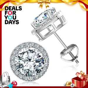 UCCIYO Moissanite Earrings 0.2-8.0ct 3-10mm ,Earrings for Women and Men Fashion Simple Style Jewelry Gift Wedding Daily Birthday Anniversary【#RE103】