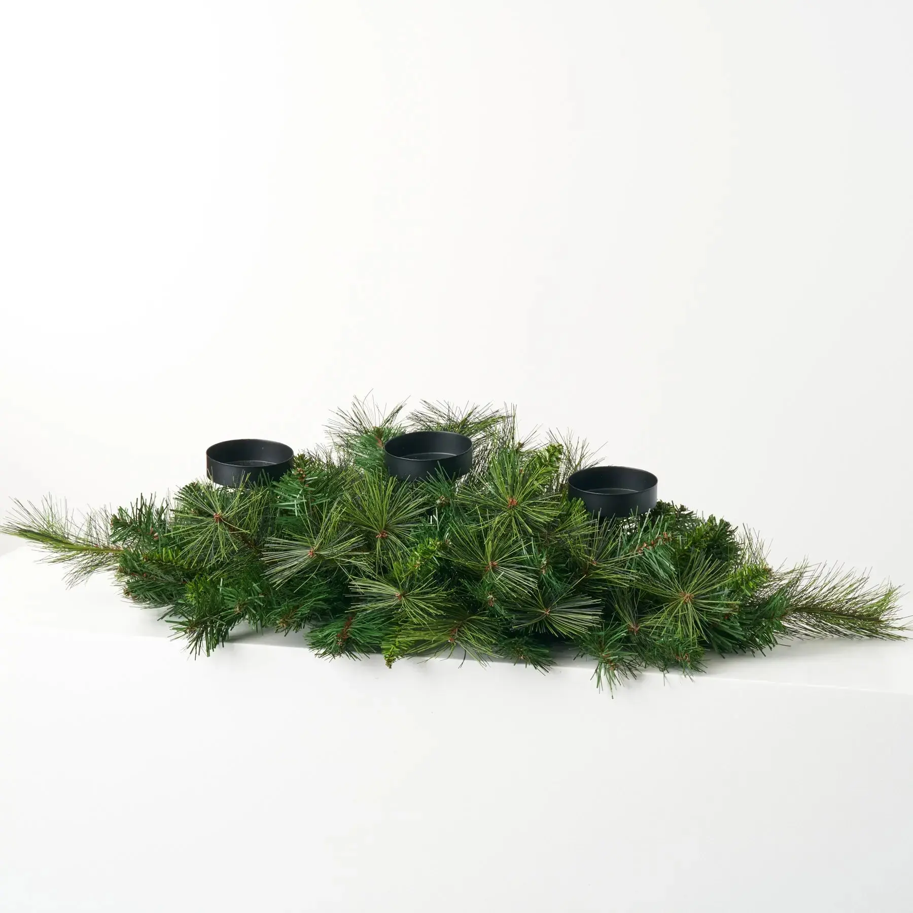 Metal 3-Tier Belgium Pine Greenery Pillar Candle Holder, Lightweight Ornament Candle Holders for Table Centerpiece, Home Decor Decoration Items