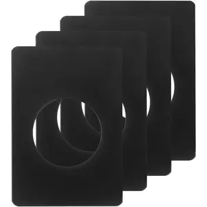 4 Pcs 130x90mm / 5.12"x3.54" Door Knob Reinforcement Plate, Stainless Steel Door Hole Cover Lock Repair Plate for Door Knob Fixing Backing, Black