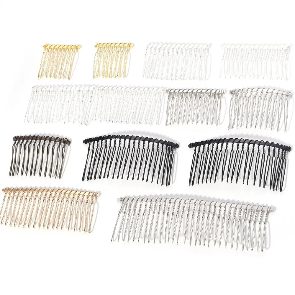 6pcs 8/10/12/15/20 Teeth High Quaity Metal Hair Clip Comb Handmade Pin Headdresses Headband Jewelry Making Wedding Decorative