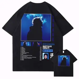 Gustavo Cerati Soda Stereo 2 Sided Graphic Tee Pure Cotton Fabric Casual Street Style Crew Neck Short Sleeve T-Shirt Tops Trendy for Women for Men