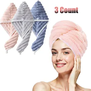 3PC Microfiber Hair Towel Caps, Extrame Soft & Ultra Absorbent, Fast Drying Hair Drying Caps Towel Turban Wrap for Wet Hair Women Light Shiny SpringStatements
