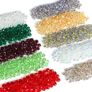 Super Bright Crystal Glass DIY Craft Accessories for Beaded Bracelets Loose Beads Ideal for Crafting Custom Jewelry Pieces with Versatile Material and Eye-Catching Design