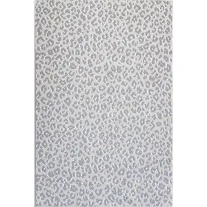 Leopard Silver & Cream Patterned Rug - Elegant Design with Leopard Print and Cream Accents