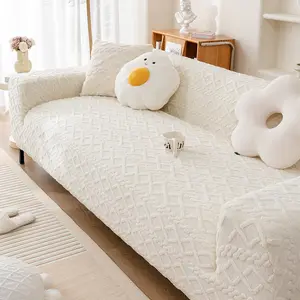 Solid Color Sofa Cover, 1 Count Soft Comfortable Sofa Slipcover, Reusable Sofa Protector for Home Living Room Dormitory Hotel Decor, Sofa Couch Covers