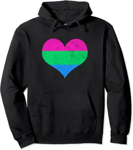 Polysexual Pride Heart Flag Identity LGBT Pansexual Graphic Pullover Hoodie - Karlagarz Shop 87B07ZNH4DZM