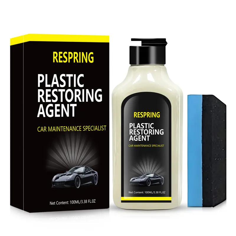 100ML Car Plastic Restorer, Quick Polish, Color Restoration & Protective for Car Panels, Tires & Dashboards, Easy To Use, Long-lasting Protective, Car Detailing Products
