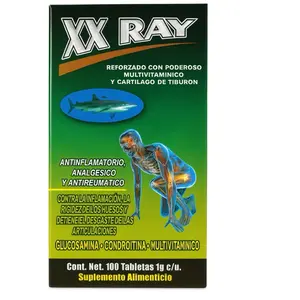 XX RAY Reinforced with Glucosamine Chondroitin Antinflammatory Analgesic and Antireumatic 100 Tablets (1g) Healthcare Dietary