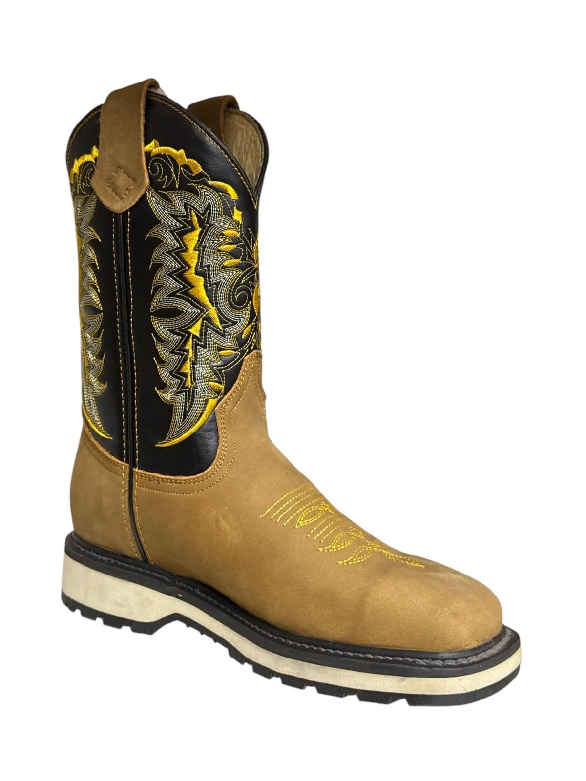 A&A WORK BOOTS, ESTILO 150 FERRARI, BOTA CON CASCO, PIEL CRAZY, SUELA DOBLE DENSIDAD, 100% PIEL, HECHAS EN MEXICO