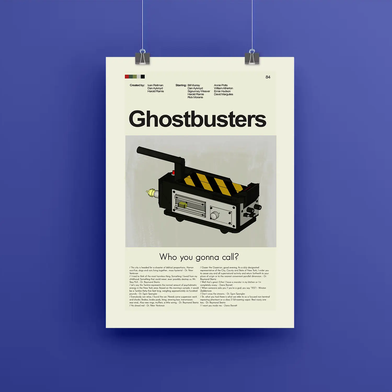 Ghostbusters Inspired Poster, Vintage Poster, Retro Poster, Midcentury Art, Mid-Century Modern Halloween Poster