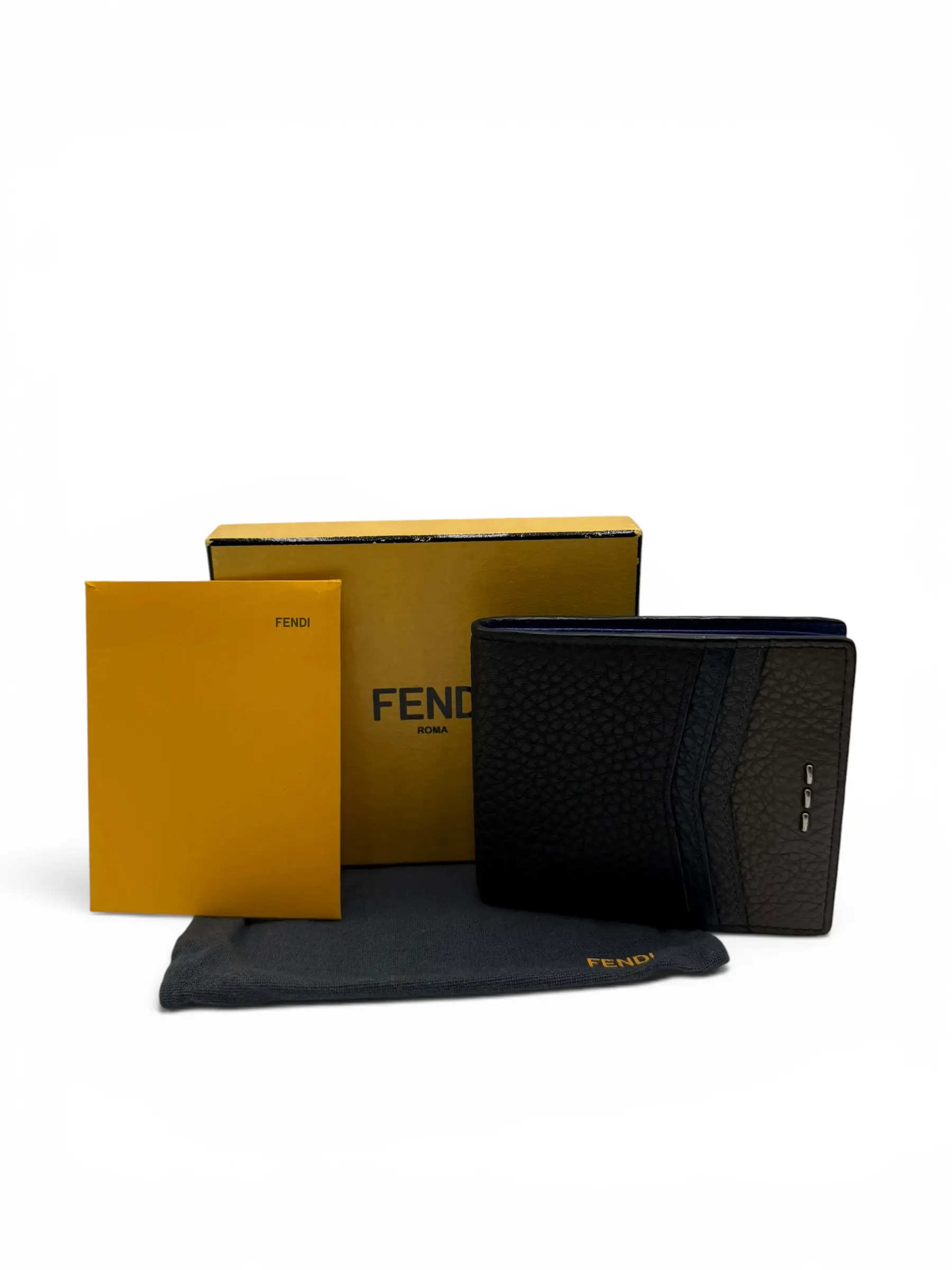 Pre-owned FENDI Leather Small Leather Goods BI FOLD SELLERIA WALLET