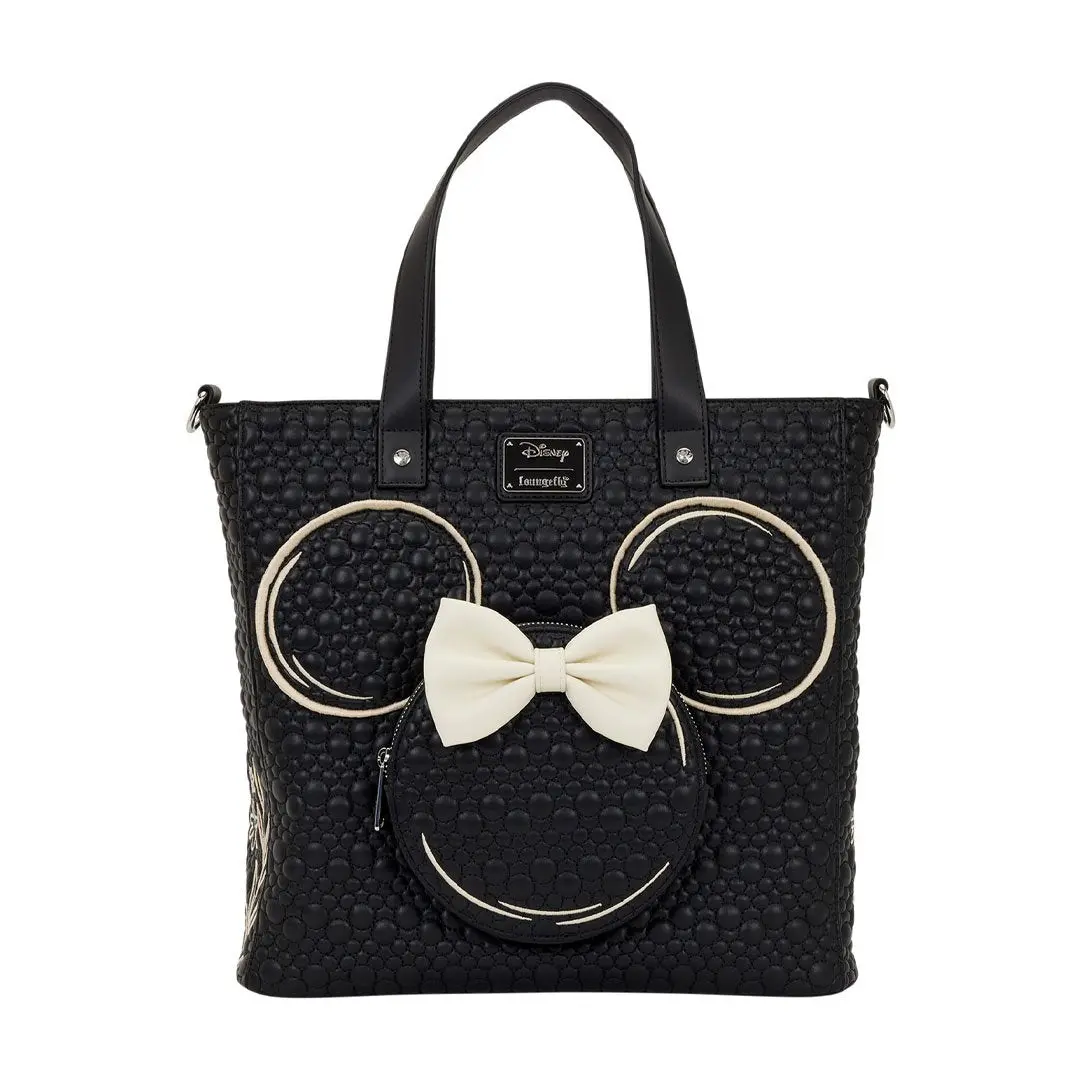 Loungefly Disney Minnie Mouse Graphic Creative Faux Leather Bag - Convertible Backpack, Tote Crossbody, Casual Shoulder Purse, Everyday Functional Fashion Bag, Everyday Bag
