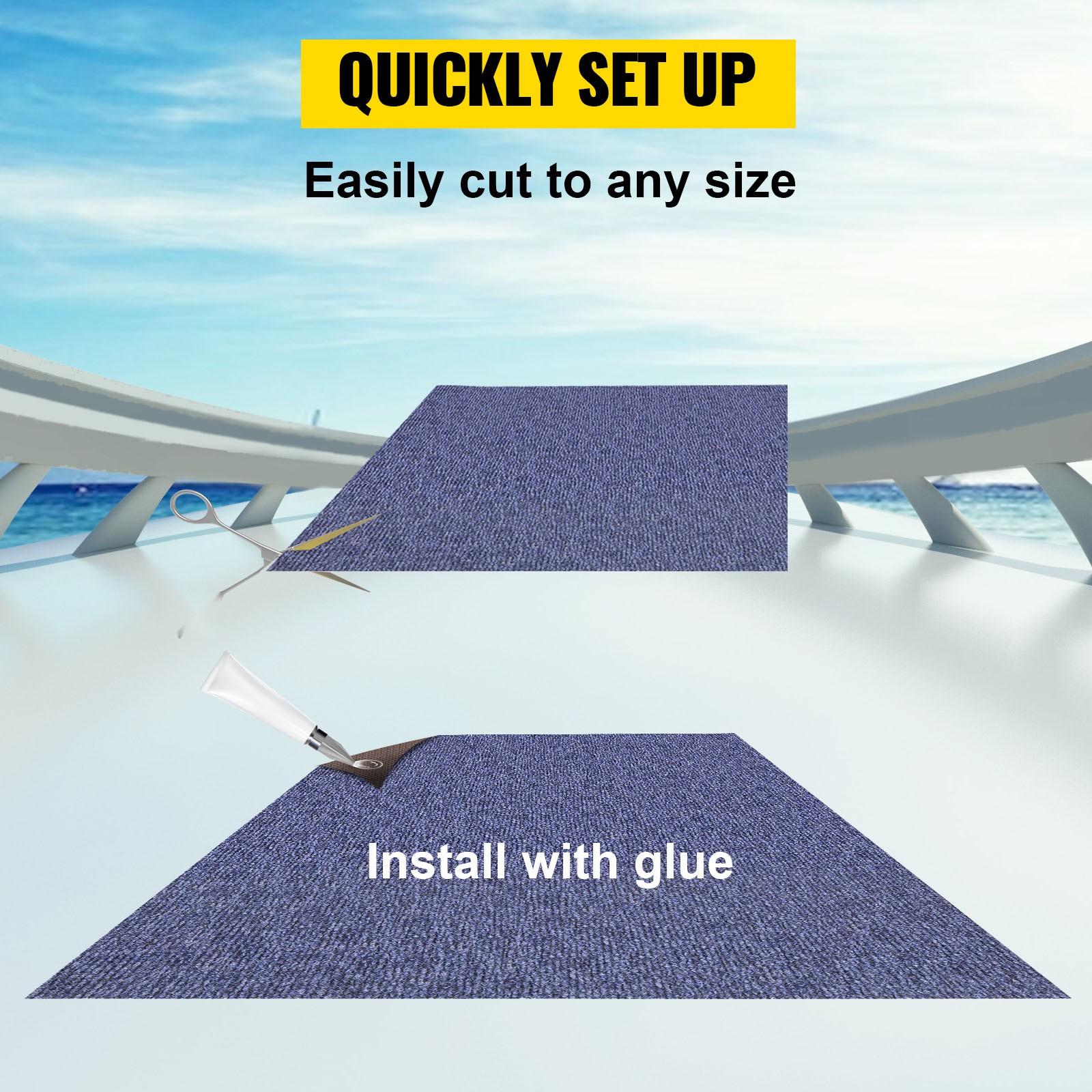 Deep Blue Marine Carpet 5.9 Ft by 36 Ft Marine-Grade Boat Carpet With Waterproof Backing for Outdoor Use, Rug for Patio, Porch, Deck, Garage and Outdoor Areas, Non-Slip Runner Rug All-Weather Durable