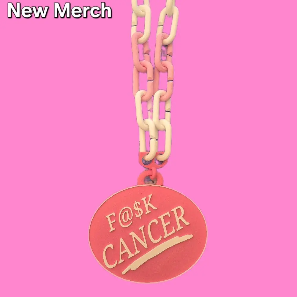 80's Style Cancer Awareness Statement Chains, Bold Fashion Accessory for Advocates