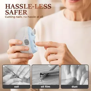 Electric Nail Clippers for Fingernails Toenails, 2026 New Automatic 2 in 1 Nail Trimmer with LED Light Cordless, Clip Storage, Rechargeable Nails Clippers for Adults Seniors (Black)