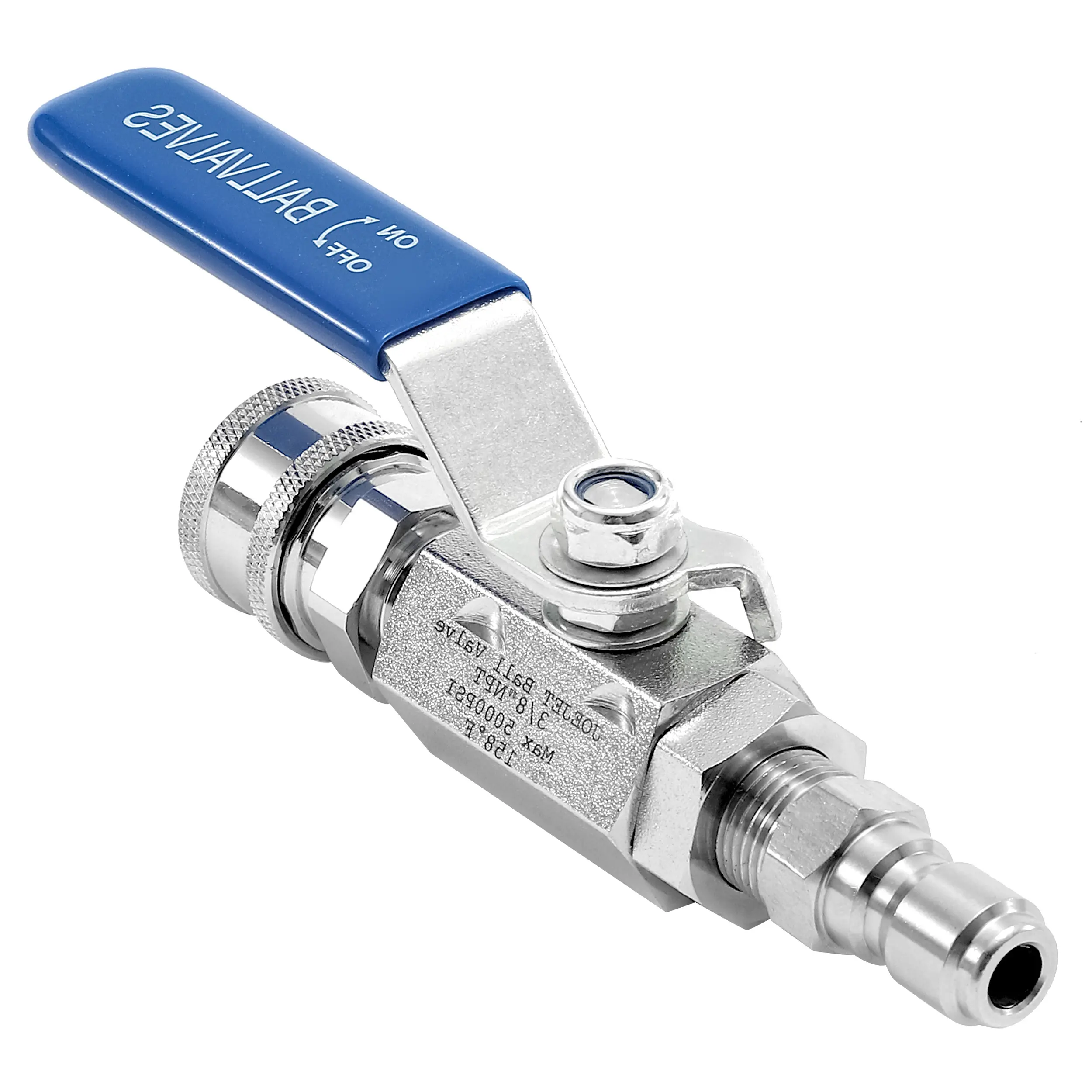 JOEJET Heavy Duty Metal High Pressure Washer Ball Valve Kit - 3/8'' Quick Connect Plug, Socket Adapters, 5000 PSI Pump Pipe Parts, Hose Fittings, Hardware, Pressure Sprayer Taps, Father's Day Gift Option, Pressure Washing