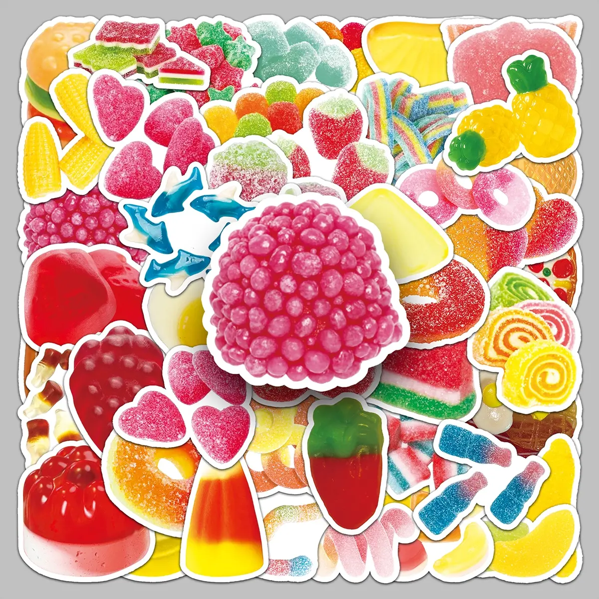 50 pieces soft candy cartoon creative small fresh personality trend stickers stationery case luggage refrigerator phone case stickers