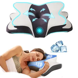 Neck pillow with cooling pillowcase, suitable for side, back and stomach sleepers, adult neck pillow and anti-snoring pillow, multifunctional design allows you to relax during sleep, a perfect gift for family and friends.