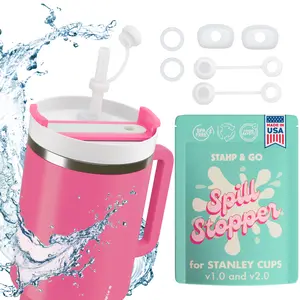 Silicone Spill Stopper for Stanley Cups Drink Drinkware Straw Tumbler
