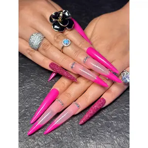 bedazzled Matte Black Chic Nail Set 🖤 kit