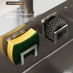 2pcs New Kitchen Sink Cloth Sponge Drainer Rack Pot Lid Hanger Adjustable Hooks