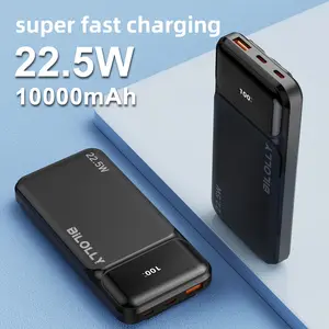 BILOLLY 22.5W Super Fast Charging Power Bank 10000mAh 5-Port Output Smart Battery Display Mini Size for 4 Devices