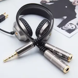 3.5mm Audio Splitter 1-to-2 Headphone Mic Adapter AUX Extension Cord - Compatible with PC/Laptop/Phone/Tablet, Dual Headphone Sharing, High-Quality Y-Splitter