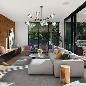 Aeyee Sputnik Glass Chandelier, Modern 10 Lights Pendant Light Fixture, Mid-Century Blue Glass Hanging Light for Dining Room Living Room