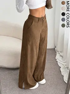 Women's Casual Pants Vintage High-End Split Wide Leg Loose Corduroy Long Pants, Comfortable and Stylish, Aesthetic, Perfect for Daily Wear Valentine's Day